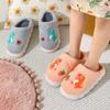Children Shoes Cute Warm Thick Cotton Plush Slippers Fashion Cartoon Kids Anti Slip Slippers Trendy Baby Soft Soled Home Slipper