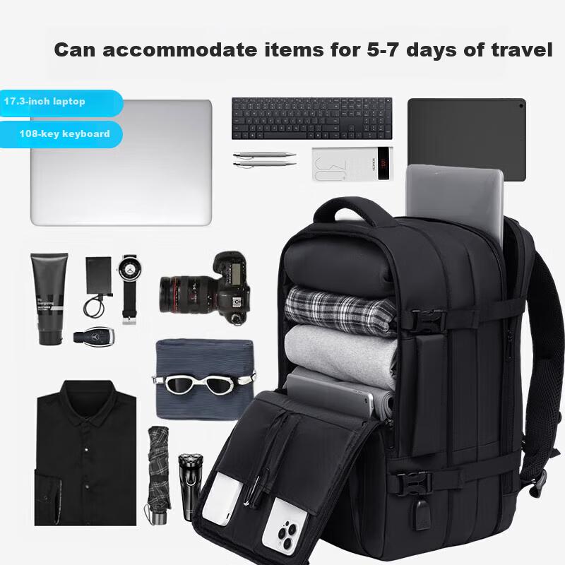 JEEP Travel Backpack, Large Capacity, Business Trip, Laptop Bag, Luggage Bag, Black