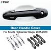 Door Handle Bowl Cover For Toyota Highlander Kluger 2015- Carbon Fiber Chrome Car Decor Trim Sticker Styling Accessories
