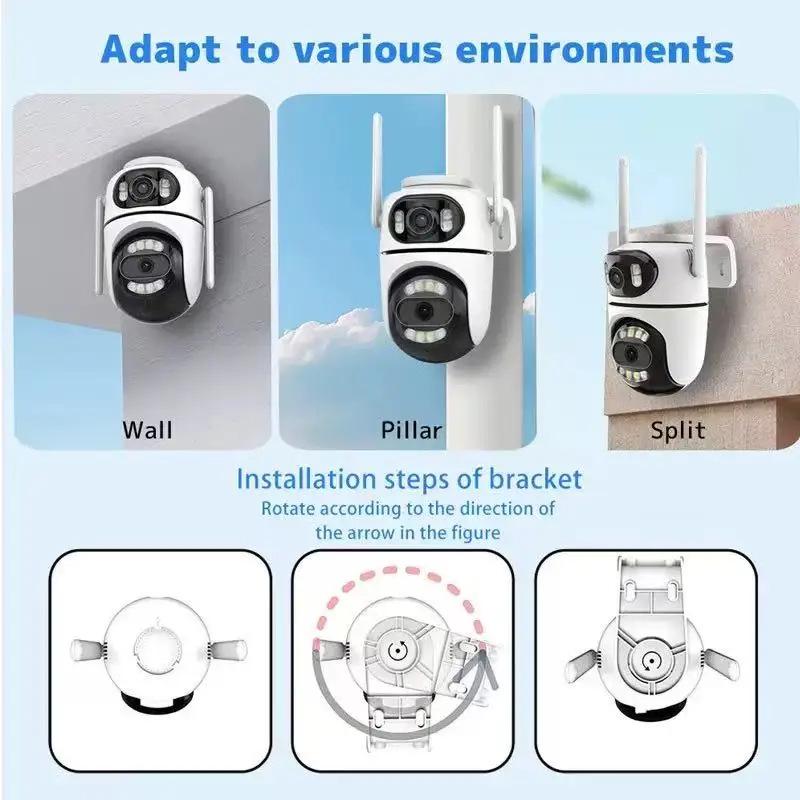 iCSee Dual-Lens HD WiFi Smart Camera, 360° Full-Color Night Vision Security Monitoring