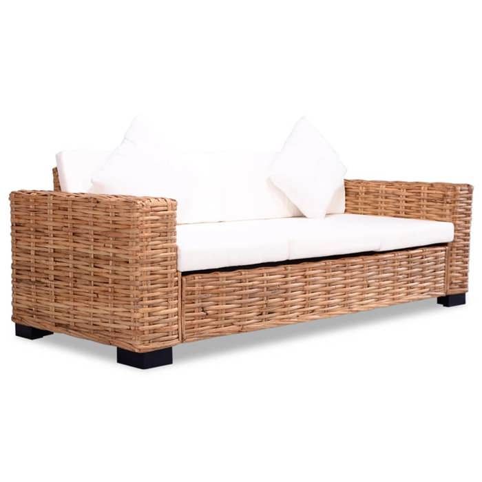 Ensemble de canapés - vidaXL - 15 pcs - Rotin naturel - 2/3 places - Confort moelleux