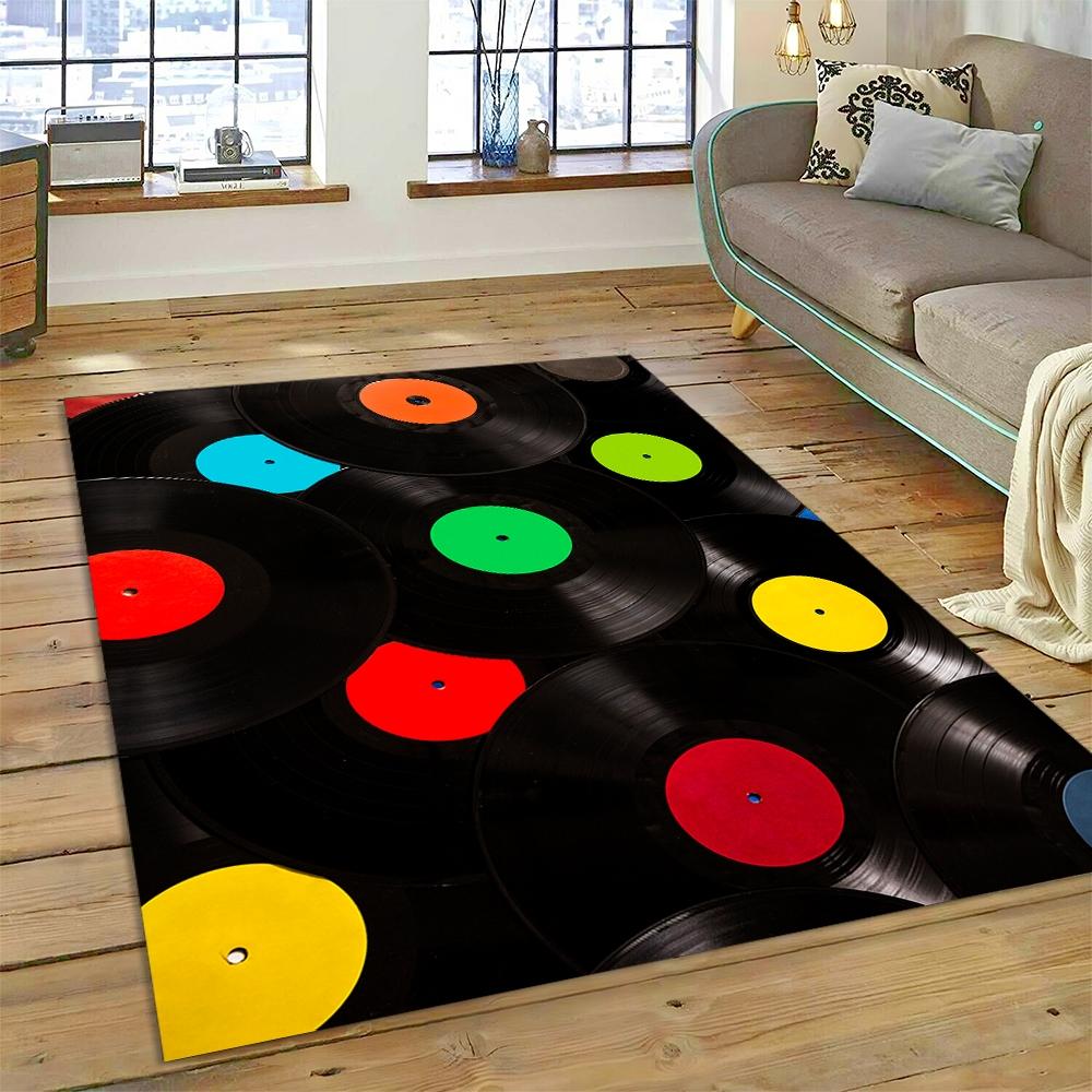 Vinyl Record Music DJ Screen tape Rug Carpet for Living Room Bedroom Home Decor,Floor Mat Non-slip Decoration for Sofa Doormat