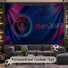 Manchester City Personalized Tapestry Support Custom Name, Wall Art Home Decoration