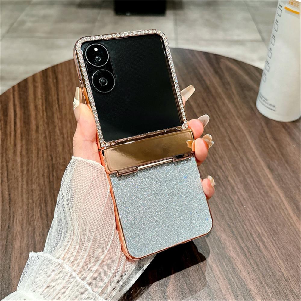 For Xiaomi Mix Flip 2 Case Hinge Protection Rhinestone Glitter PC Phone Cover