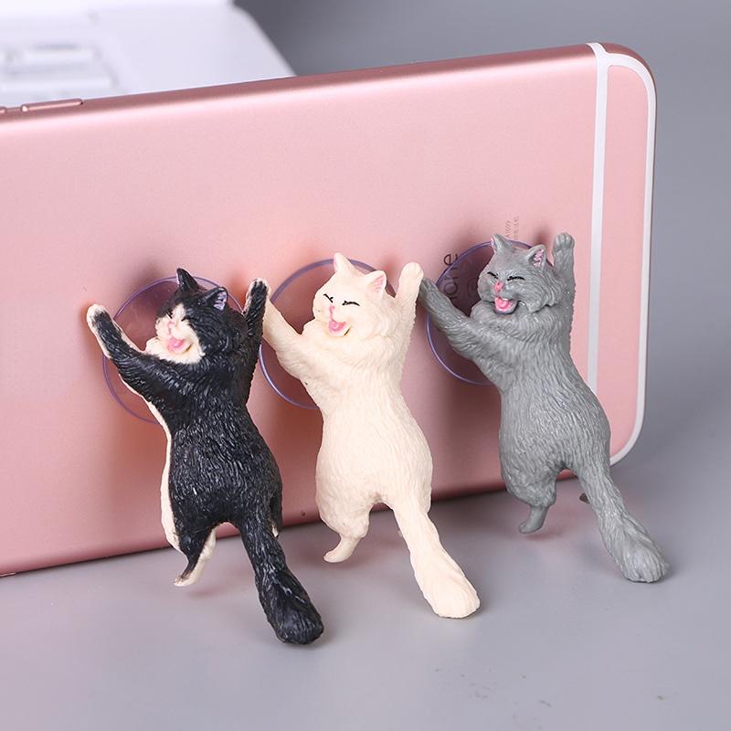 Kawaii Cute Cat Desktop Phone Holder Lovely Stand Lazy Bracket Universal Phone Suction Cup Stand for IPhone Samsung Huawei Xiaomi