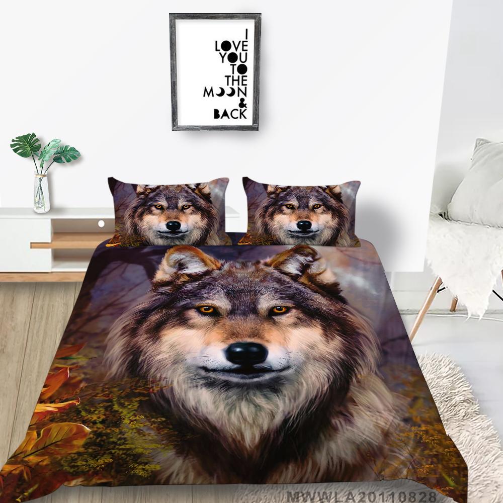 

Пододеяльники, комплекты постельного белья, размер King Queen, домашнее постельное белье с 3D принтом, картина с волком, высококачественные пододеяльники Single 135x200cm