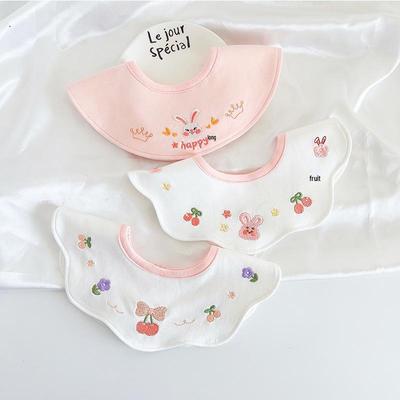 Korean Style Antibacterial Waterproof Baby Bib with Embroidery