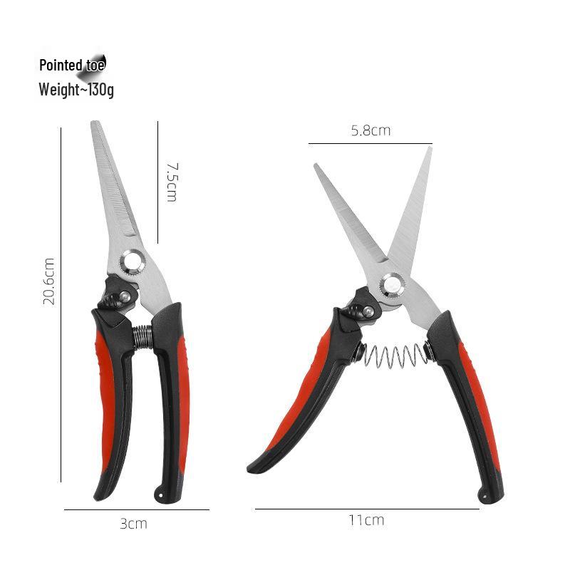 Stainless Steel Pruning Shears for Thick Branches and Fruit Picking