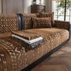 Chenille Sofa Slipcover Retro Style Non Slip One Piece Protector Straight Couch Pet Friendly Durable Washable Fabric Home Decor