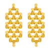 Vintage Titanium Steel Geometric Earrings: European & American Retro Style, Smooth Irregular Pleated Design