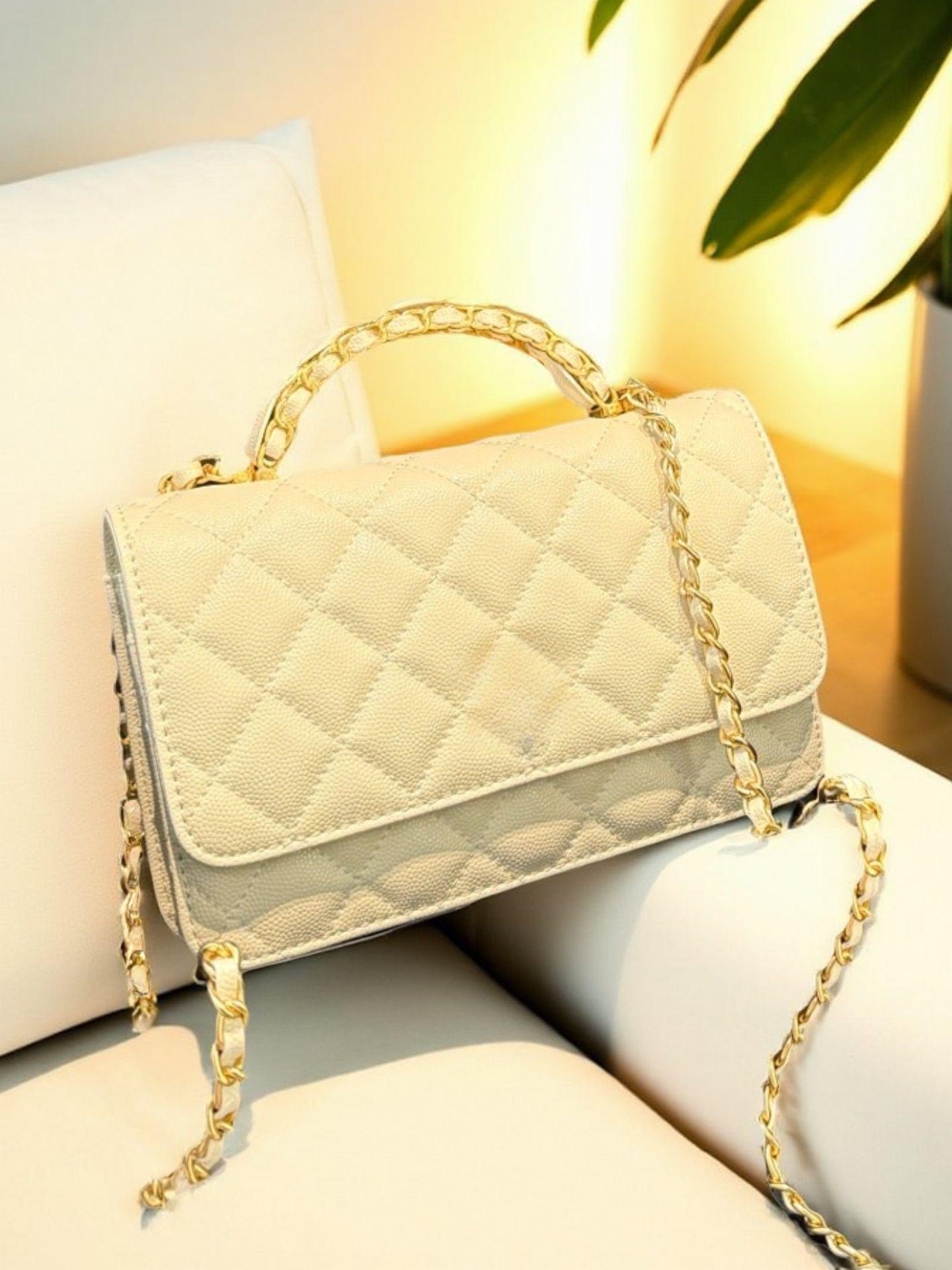 

Women s 2025 Diamond Pattern Chain Shoulder & Crossbody Handbag T368 Size: 19x12.5CM белый