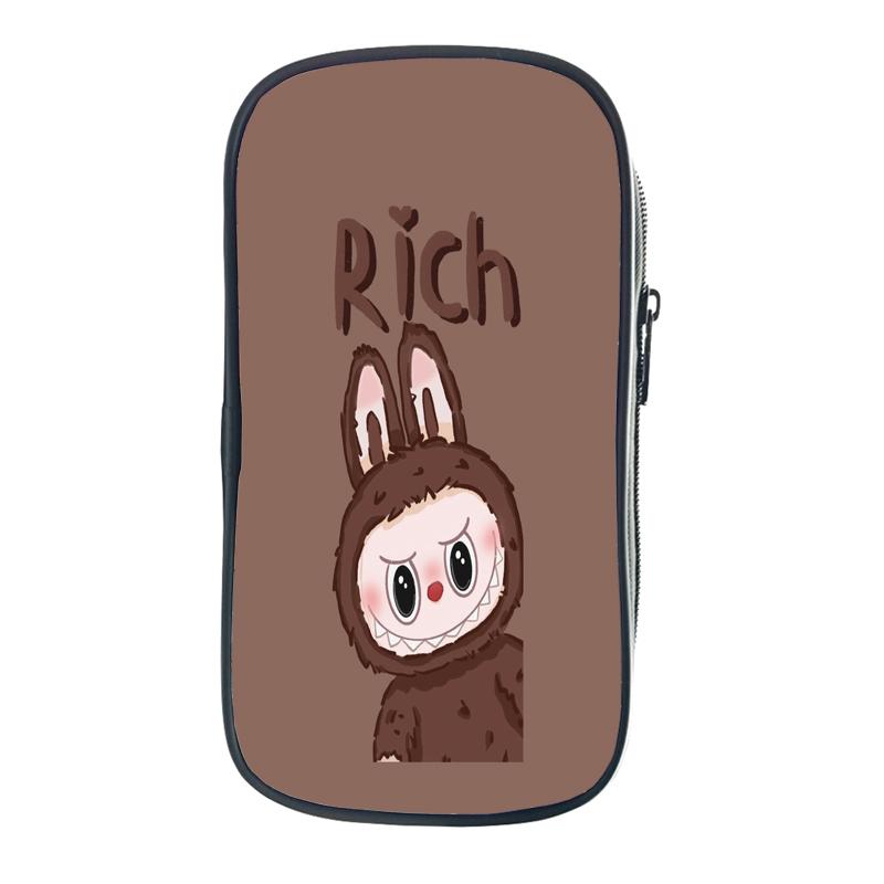 Labubu Cartoon Pen Bag The Monsters Printed Stationery Box Abubu Large Capacity Pencil Case Cute Anime Bags Student School Bag