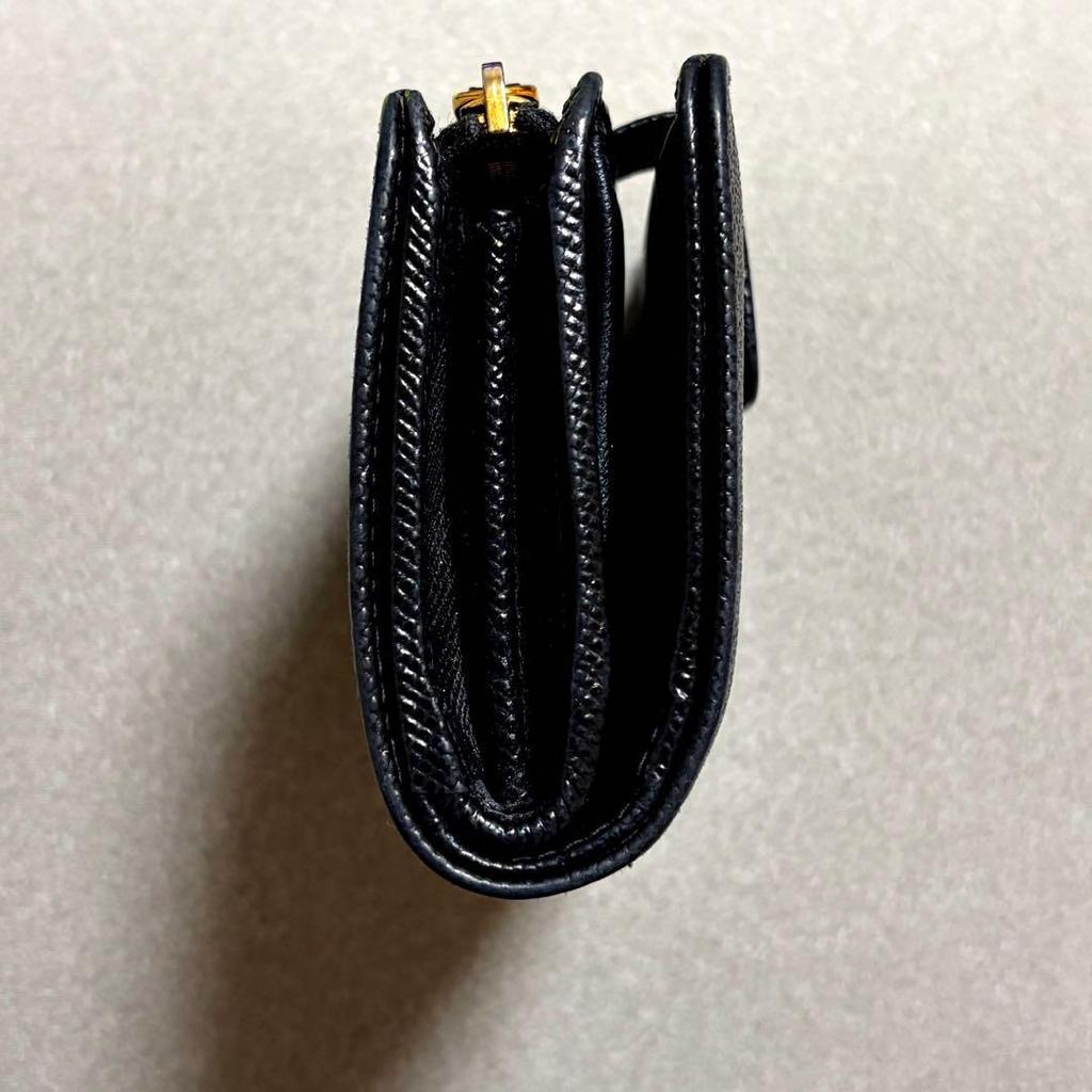 [*Limited to actual itemGood condition]PRADA Logo Bifold Wallet Black 62B