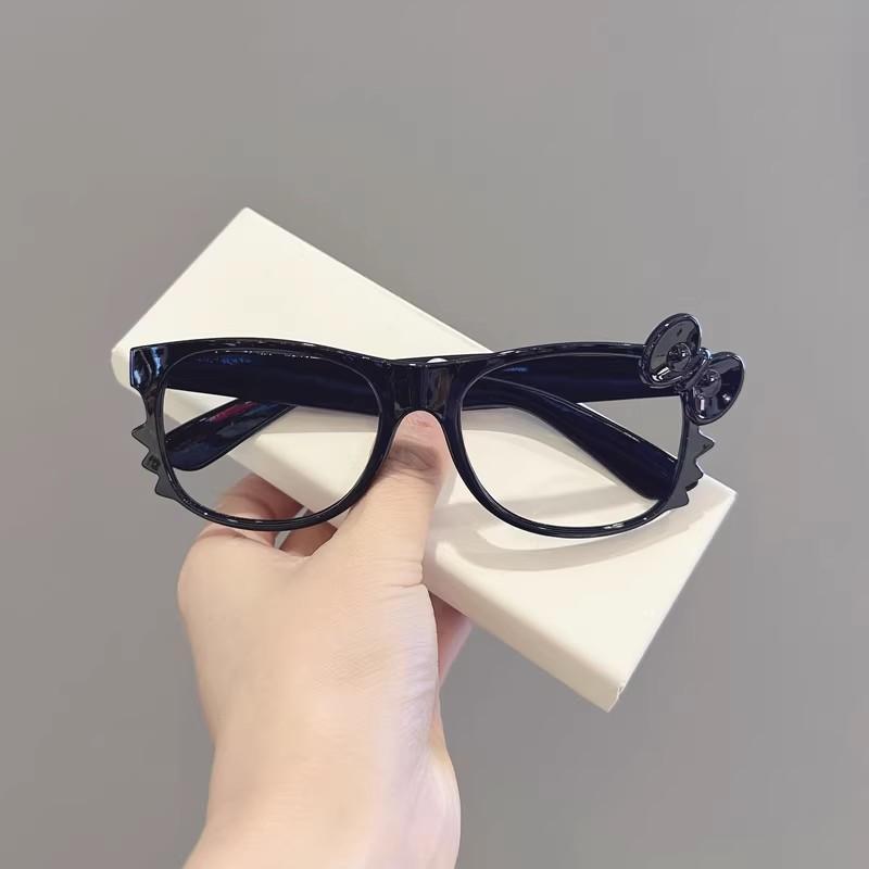 Fashion Leopard Print Bow Eyeglass Frame Cute Plain and Retro Style Y2k Millennium Subculture Versatile Glasses Without Lenses