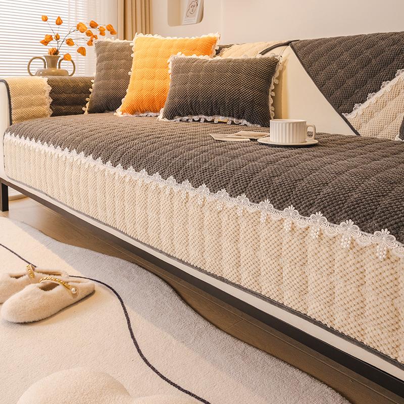 Sofa Cushion Autumn and Winter, New Winter Plush Sofa Cover Cushion Cover, High-quality Armrest, Protective Shell