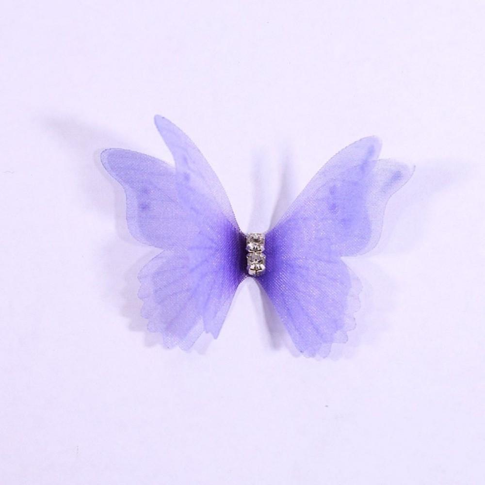 50Pcs Colorful Chiffon Butterfly Embroidered Patches Clothes Sewing Patch Bridal Hair Accessories