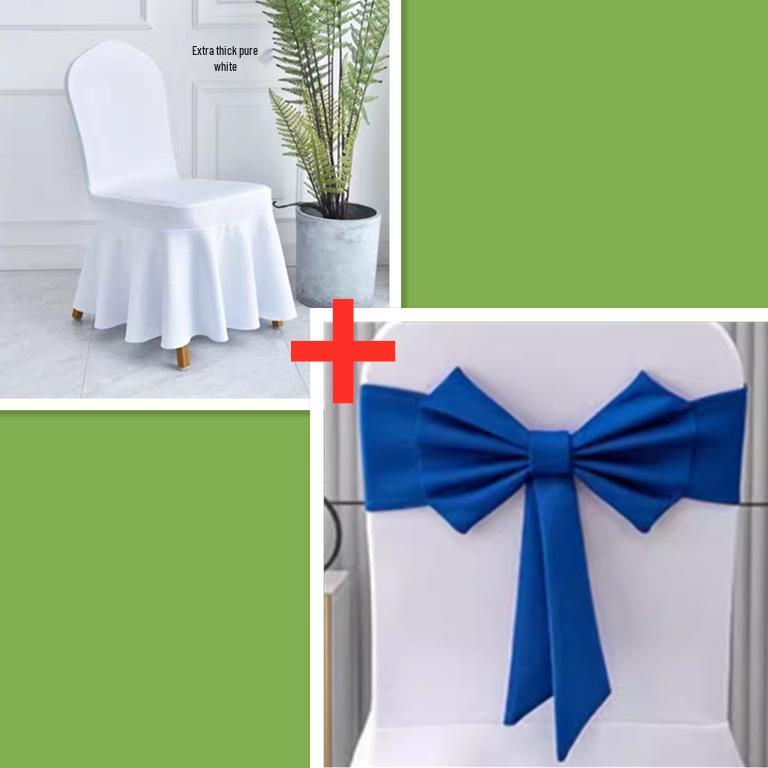 Thick Air-Layer Sun Skirt Chair Cover for Weddings, Banquets, and Conferences - No-Tie Bow Design