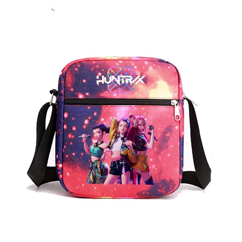 KPOP Oxford Cloth Print Crossbody Lunch Bag for Students Casual Shoulder Bag with Cartoon Design
