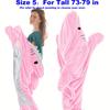 Wearable Shark Blanket Hoodie & Shark Sleeping Bag-Soft Cozy Shark Costume for Bedspread with Shark Bedcover, Machine Washable Shark Themed Sleepwear
