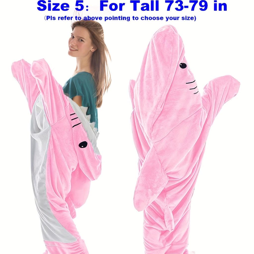 Wearable Shark Blanket Hoodie & Shark Sleeping Bag-Soft Cozy Shark Costume for Bedspread with Shark Bedcover, Machine Washable Shark Themed Sleepwear
