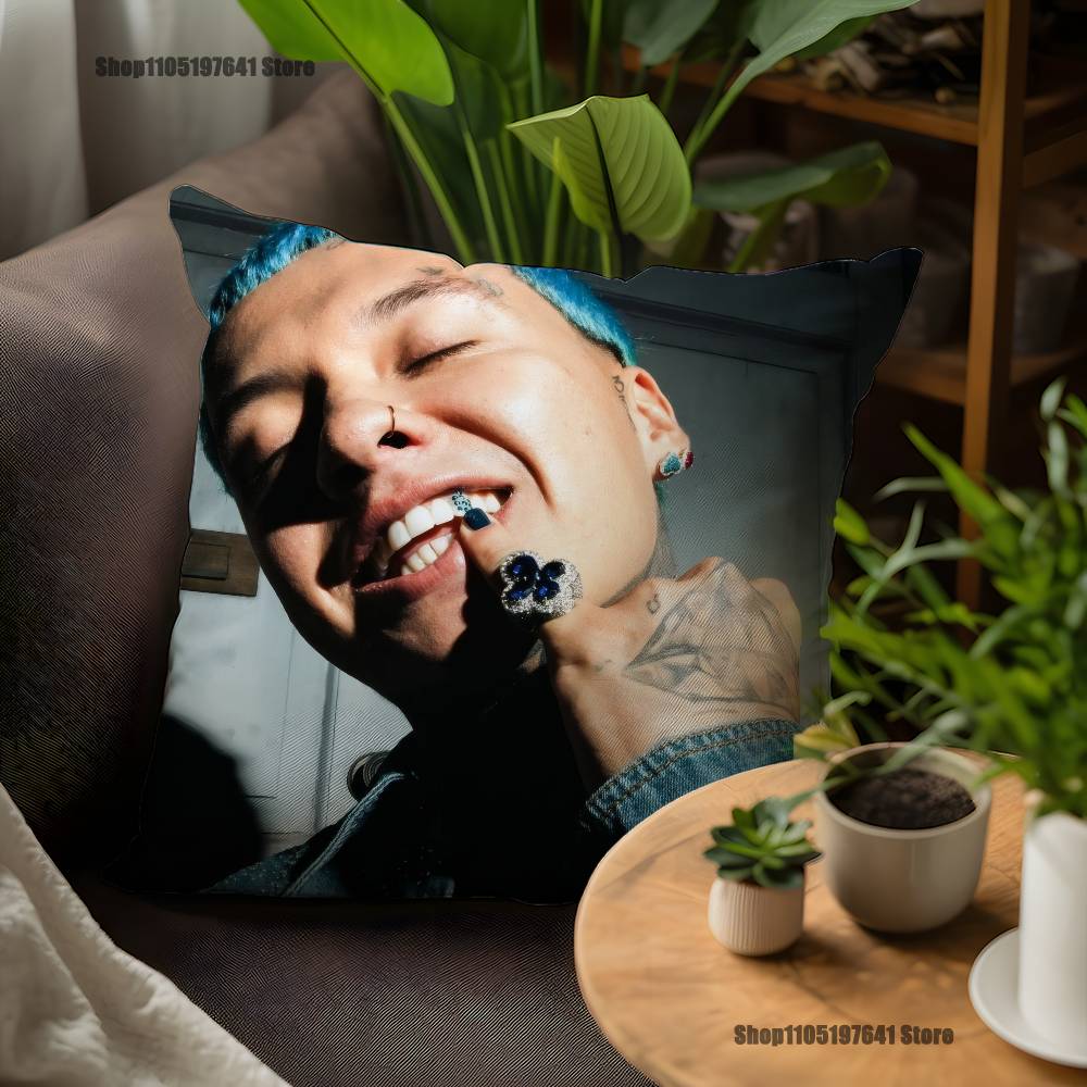 

B-Blessd CantanteS Rapper Pillow Case For Sofa Decor Car Office Room Printing Cushion Cover Decorations and Protector 12x12Inch