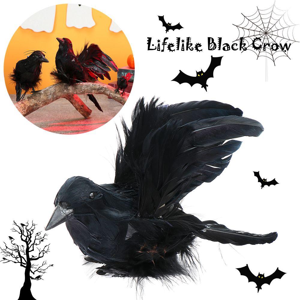 Supplies Handmade Model Feathered Raven Halloween Ornament Artificial Crows Lifelike Black Bird