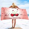 Valentine's Day Beach Towel Bath Sheet Towels Love Hearts Oversized Microfiber Sandless Beach Towels for Swimming Extra Large