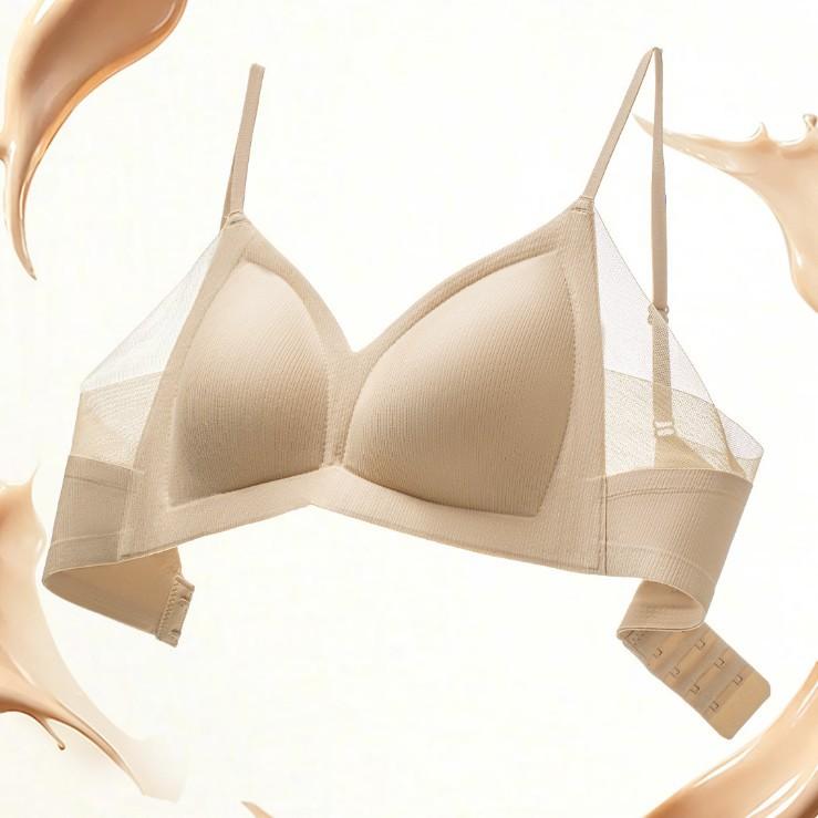 Traceless underwear women's thin breathable soft support jelly glue support no steel ring collection sub-breast U-shaped beauty back bra cover