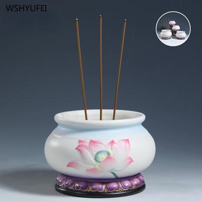 Wohndekoration Zubehör Keramik Lotus Weihrauchbrenner Innen Haushalt Weihrauchbrenner für Buddha Anbetung 1 Stück