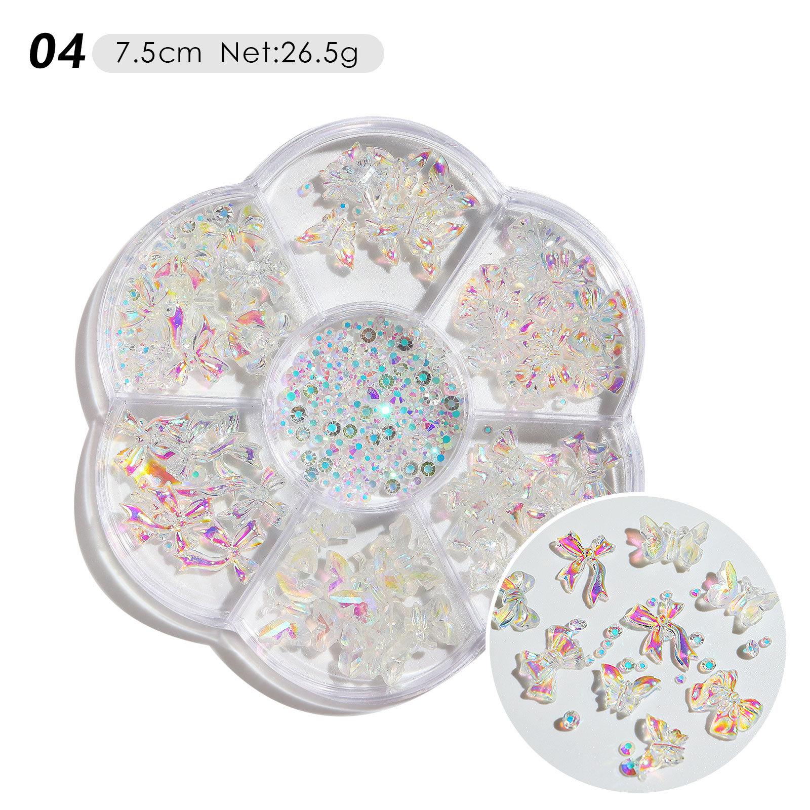 

Multi-Shapes Colorful Nail Accessories For Nails Art Decoration Bow Aurora Water Diamond Pearl Nail Rhinestone Manicure Tool