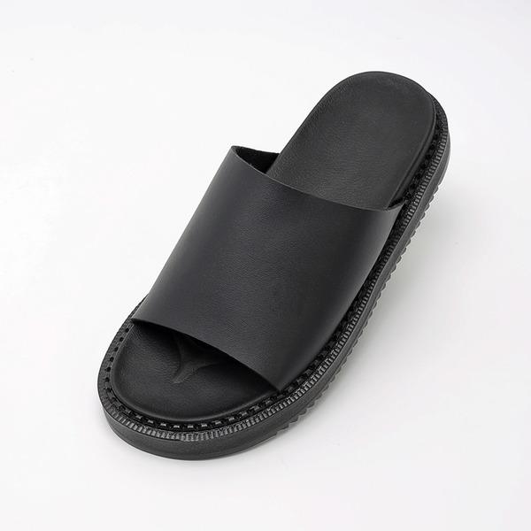 Steps ST320 Delphinus Vegan Leather Slide Carbon Black-ST320