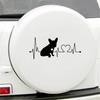 French Bulldog Heartbeat Car Bumper Window Sticker Reflective Decorative Decal