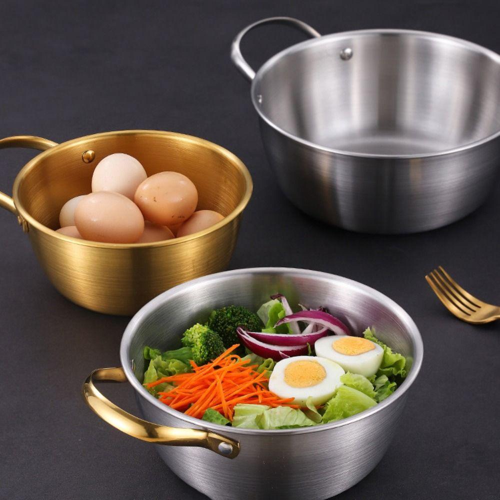 Thickened Noodles Bowl Stainless Steel Fruit Salad Bowls Multi-purpose Mixing Pot  Cooking