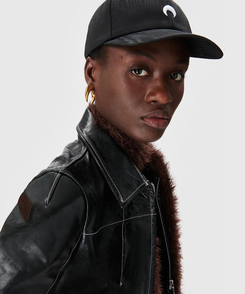 MARINE SERRE (U) 25Ss Recycled Moiré Baseball Cap Black