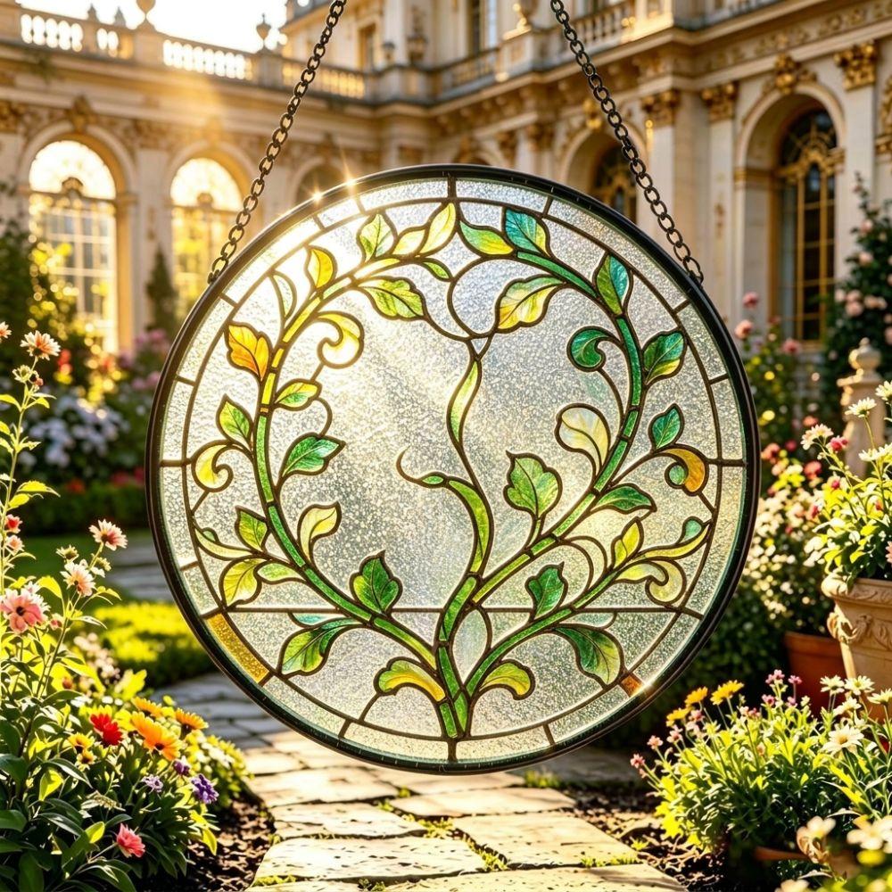 Ronde Lege Lichtvangende Zonenvanger Gehamerd Glasoppervlak Glazen Hangdecoratie Raamdecoratie