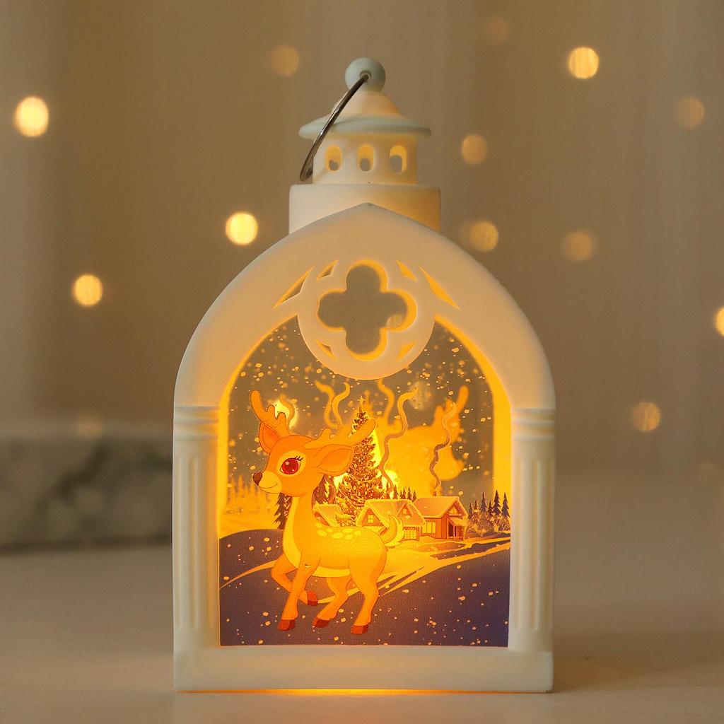 Vintage-Style Christmas Lantern Ornament - Luminous Hanging Night Light for Holiday Decor