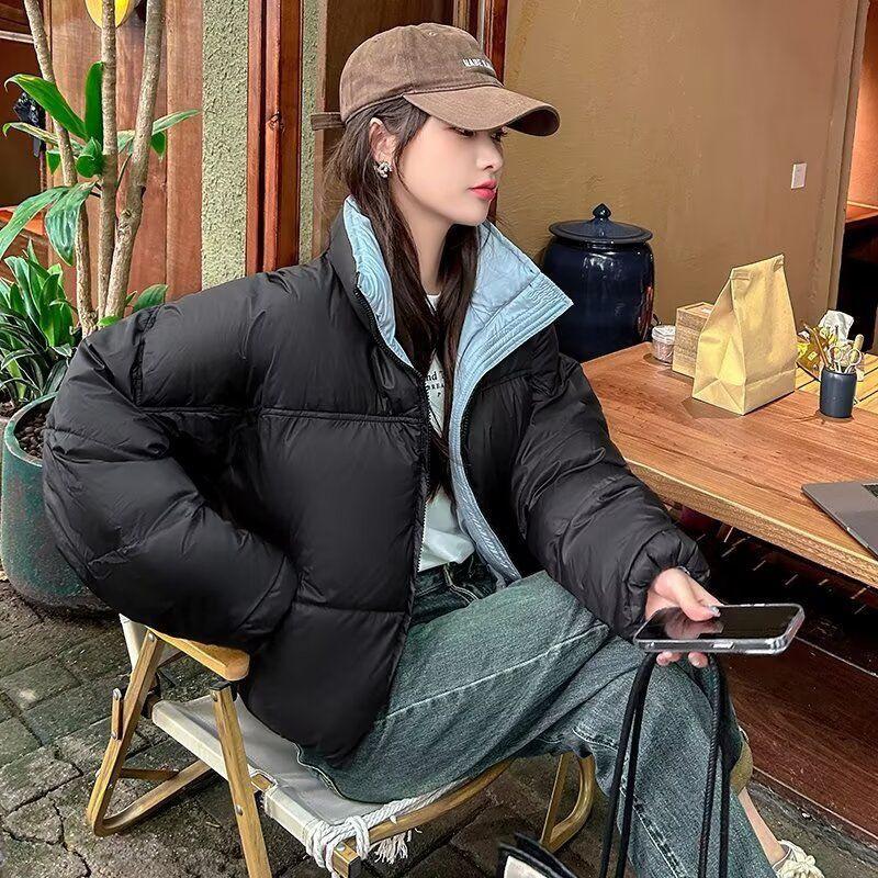 

Женская куртка с хлопковой подкладкой, цвета авокадо, со стойкой, пуховая, с хлопковой подкладкой, женская осенне-зимняя куртка-пуховик с хлебной простежкой 2XL чёрный