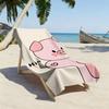 Cartoon Pig Style Beach Towel, Pink Pig Pattern Quick Dry Super Absorbent Microfiber for Beach Pool Party Summer Festival Gift