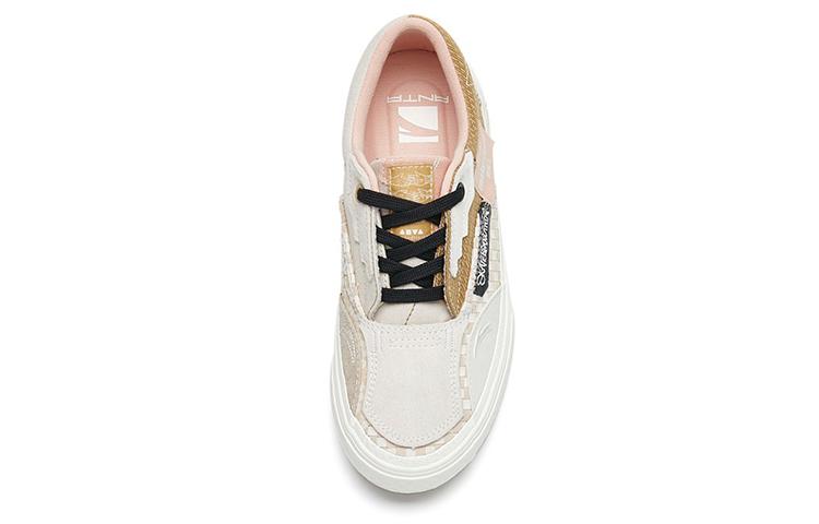 Women's Sneakers Anta Jie Ao Walk Low top Skateboard Shoes Women's Gray Yellow White Lace Up Version
