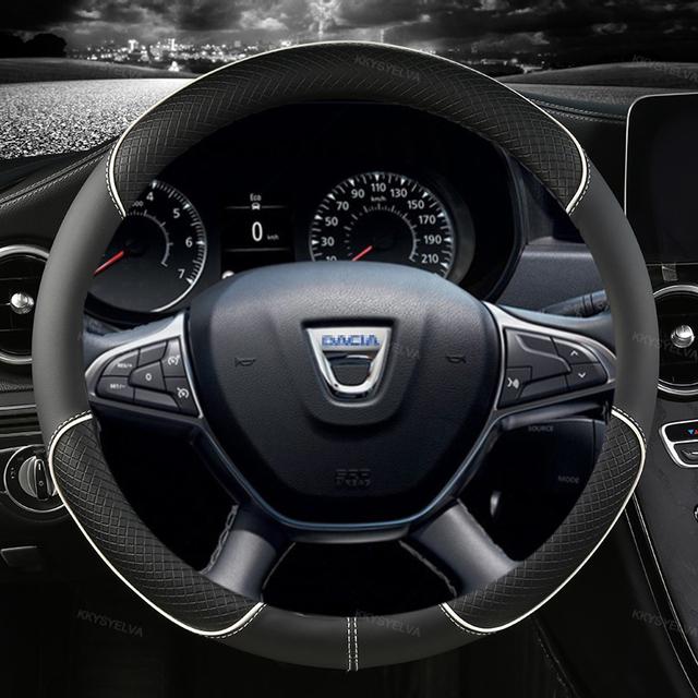 Pokrowiec na kierownicę ze skóry PU do samochodu Dacia Sandero Stepway Crossover do akcesoriów samochodowych Renault Sandero