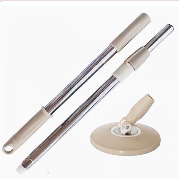 Effort-Saving Telescopic Spin Mop Pole - Stainless Steel, Hand-Free, Extended, and Thickened
