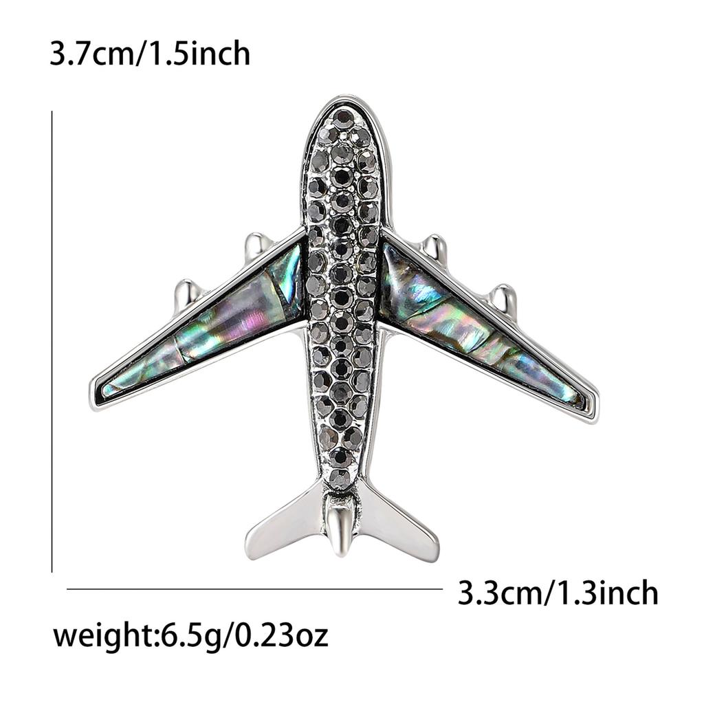 Fashion Design Alloy Abalone Shell Airplane Brooch Creative Versatile Men'S And Women'S Clothing Corsage Ornament Pin