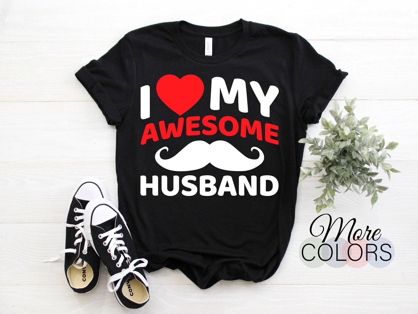 I Love My Awesome Husband Cute Valentines Day T-Shirt, Happy Valentine s Day Heart Gift, February Present Love Dad Mom Wife Matching Outfits 100