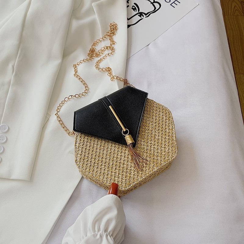 

Factory direct sales ins the new women s bag new 2026 fashi straw tassel chain bag versatile shoulder messenger bag чёрный