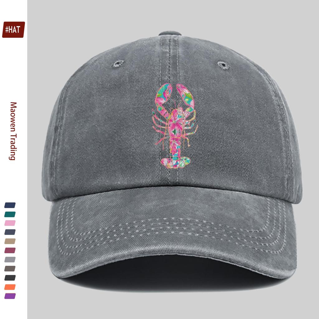 pc pcs Colorful Shrimp Print Baseball Cap Suitable for Dating Travel Outdoor Sports Beach Vacations Parties Adjustable S