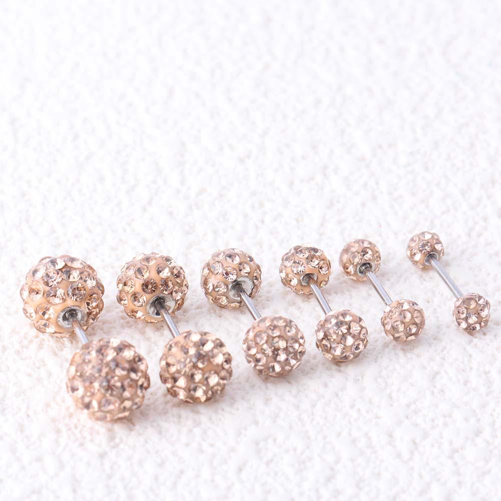 Exquisite Polymer Clay & Titanstahl Kugelstecker Ohrringe 3-8mm - Hochwertiger Ohrschmuck mit Schraubverschluss