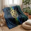 Brazil Football Printed Flannel Blanket Skin Friendly Warm Decorative Throw for Indoor Couch Bed Daily Use