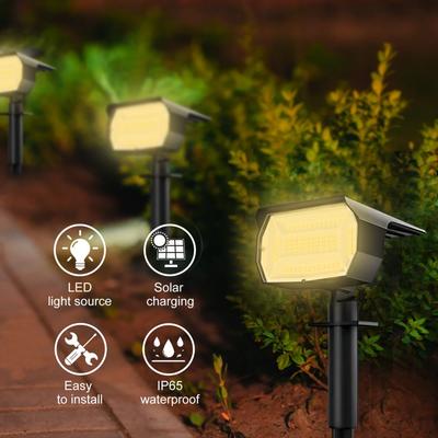 1/2/4PCS Solar Spot Light 68/72 LED Outdoor Garden Solar Landscape Spotlights Waterproof 3 Modes Wall Light Door Backyard Garage