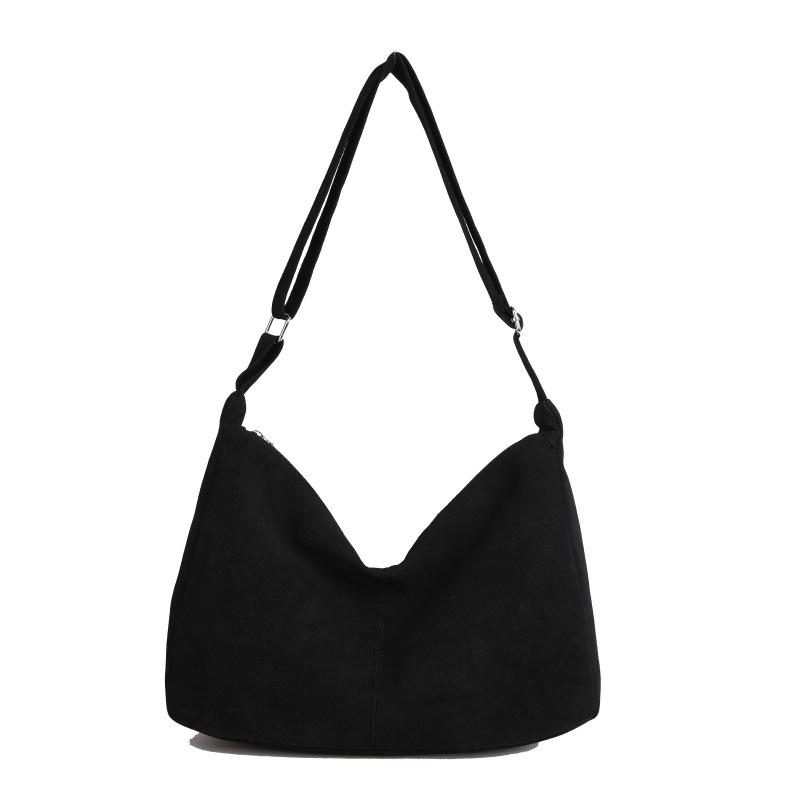 

Осенне-зимняя ретро-сумка женская новая универсальная сумка-тоут для通勤, повседневная сумка-мессенджер большой вместимости, сумка-пельмень чёрный