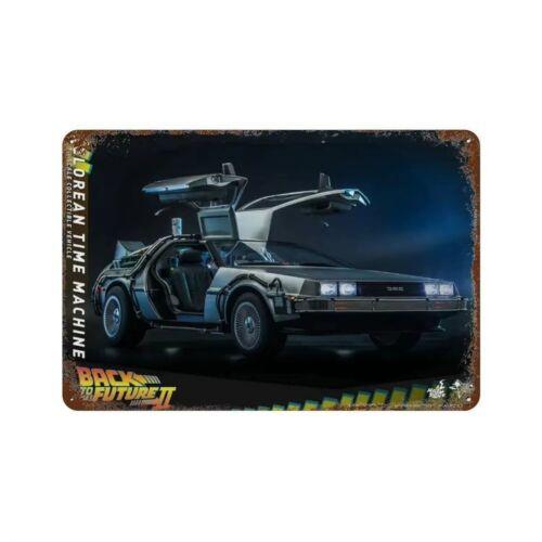 Mfoever dBack To the Future DeLorean Time Machine Metal Sign Vintage Movie Decor 20x30cm(7.8x11.8inch)